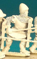 HW92 Pavesier In Livery Tunic Standing Holding Spear Forward - Livery Tunic & Bascinet (1 Figure)