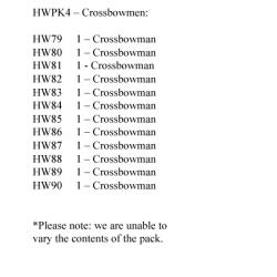 HWPK4 Special Deal Pack - Crossbowman (Contents: 12 Mixed Figures)