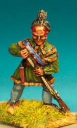 IND3(FR) Warrior In Hunting Shirt, Loading Musket