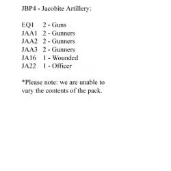 JBP4 Jacobite Artillery (2 x 3lb Guns And 8 Crew)