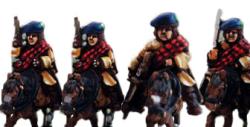 JCBG003 Jacobites - Scottish Cavalry (4 mounted figures)