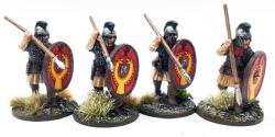 LR05 Late Roman Hearthguards — Crested Helmets (4 Figures)