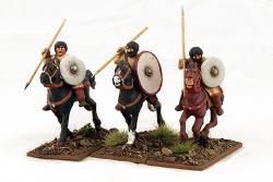 LRC13 Late Roman Warriors — Mounted Bareheaded (3 Figures)
