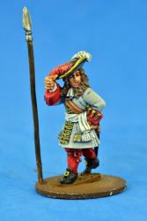 LS51 Officer / Std Bearer - Marching, Head Turned Shouting With Spontoon (1 figure)