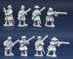 LSGP3 Monmouth Rebels Armed With Muskets, 8 Mixed Figures Per Pack.