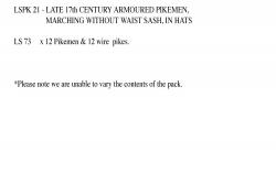 LSPK21 Armoured Pikemen In Hats, Marching (Excludes Command) (12 Figures)