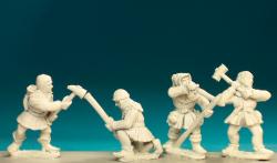 MPK8 Medieval Infantrymen Putting Out Archer's Stakes (4 Figures, 1 Stake)