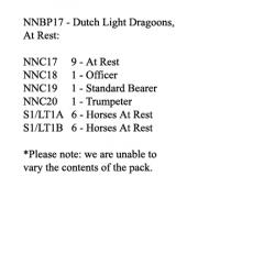 NNBP17 Dutch Light Dragoon, At Rest (12 Mounted Figures)