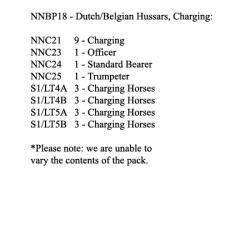 NNBP18 Dutch/Belgian Hussars, Charging (12 Mounted Figures)