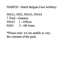 NNBP20 Dutch/Belgian Foot Artillery (2 x 6lb Guns And 8 Crew)