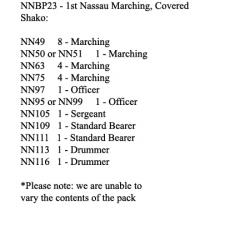 NNBP23 1st Nassau Infantry Marching Covered Shako (24 Figures)