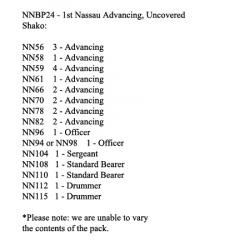 NNBP24 1st Nassau Infantry Advancing Uncovered Shako (24 Figures)