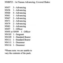 NNBP25 1st Nassau Infantry Advancing Covered Shako (24 Figures)