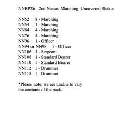 NNBP26 2nd Nassau Infantry Marching Uncovered Shako (24 Figures)