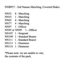 NNBP27 2nd Nassau Infantry Marching Covered Shako (24 Figures)
