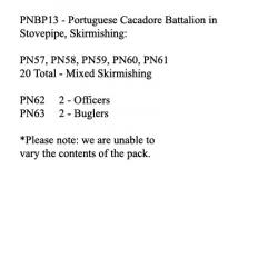 PNBP13 Portuguese Cacadore In Stovepipe Cap, Skirmishing (24 Figures)