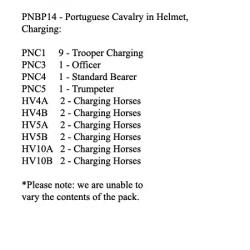 PNBP14 Portuguese Cavalry In Helmet, Charging (12 Mounted Figures)