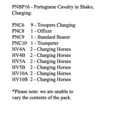 PNBP16 Portuguese Cavalry In Shako, Charging (12 Mounted Figures)