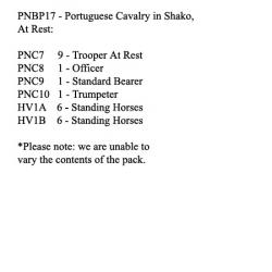 PNBP17 Portuguese Cavalry In Shako, At Rest (12 Mounted Figures)