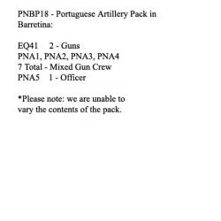 PNBP18 Portuguese Foot Artillery In Barretina Cap, 2 x 6lb Guns & Crew