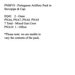 PNBP19 Portuguese Foot Artillery In Stovepipe Cap, 2 x 9lb Guns & Crew