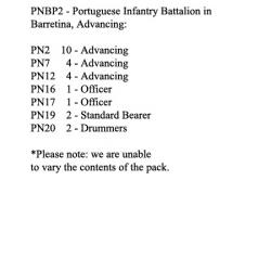 PNBP2 Portuguese Infantry In Barretina Cap, Advancing (24 Figures)