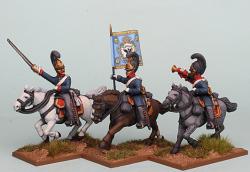 PSNRPK30 Prussian Cuirassiers Command Galloping, Officer Has A Separate Pivoting Sword Arm (3 Mounted Figures)
