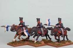 PSNRPK31 Prussian Uhlans Galloping/Attacking, Lance Forward (3 Mounted Figures)