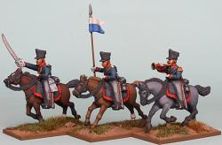 PSNRPK33 Prussian Ulhan Command, Galloping. Separate Pivoting Arms (3 Mounted Figures)