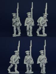 PSNRPK9 Prussian Reservists In Cap, Marching (6 Figures)