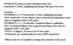 PSNRS16 Landwehr Cavalry, Galloping/Attacking, Lance Forward (12 Mounted Figures)