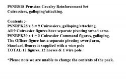 PSNRS18 Prussian Cuirassiers, Galloping/Attacking (12 Mounted Figures)