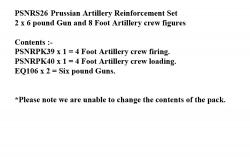 PSNRS26 Prussian Foot Artillery (2 6LB Guns, 8 Figures)