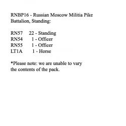 RNBP16 Russian Moscow Militia Pike Battalion, Standing (24 Figures)