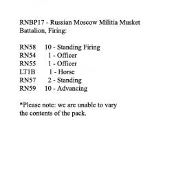 RNBP17 Russian Moscow Militia Musket Armed Battalion, Firing (24 Figures)