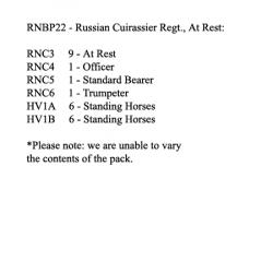 RNBP22 Russian Cuirassier Regiment, At Rest (12 Mounted Figures)