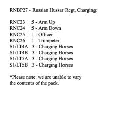 RNBP27 Russian Hussar Regiment, Charging (12 Mounted Figures)