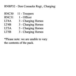 RNBP32 Don Cossack Regiment Charging (12 Mounted Figures)