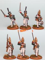 RNRPK15 Mixed Russian Pavlov Grenadier Command In Mitre, Officers In Kiwer, Marching (6 Figures)