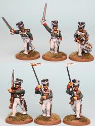 RNRPK6 Mixed Russian Infantry Command In 1809 Shako, Advancing (6 Figures)