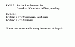 RNRS2 Russian Grenadiers / Carabiniers In Kiwer Marching (36 Figures)