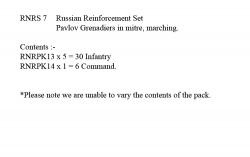 RNRS7 Russian Pavlov Grenadiers In Mitre, Marching (36 Figures)