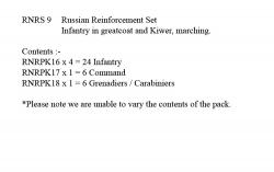 RNRS9 Russian Infantry In Greatcoat & Kiwer, Marching (36 Figures)