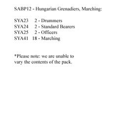 SABP12 Hungarian Grenadiers Marching (24 Figures)