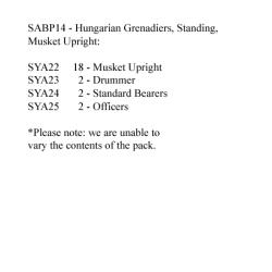 SABP14 Hungarian Grenadiers Standing Musket Upright (24 Figures)