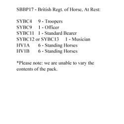 SBBP17 Cavalry - British Regt Of Horse At Rest (12 Mounted Figures)