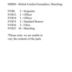 SBBP6 British Fusiliers/Grenadiers Marching (24 Figures)