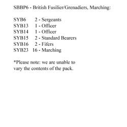 SBBP6 British Fusiliers/Grenadiers Marching (24 Figures)