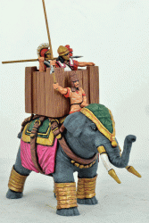 SCEL02b Successor Elephant, Quilted Armour, Wood Howdah, Standing crew