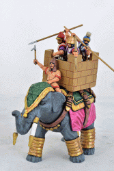 SCEL02c Successor Elephant, Quilted Armour, Stone Effect Howdah, Attacking Crew